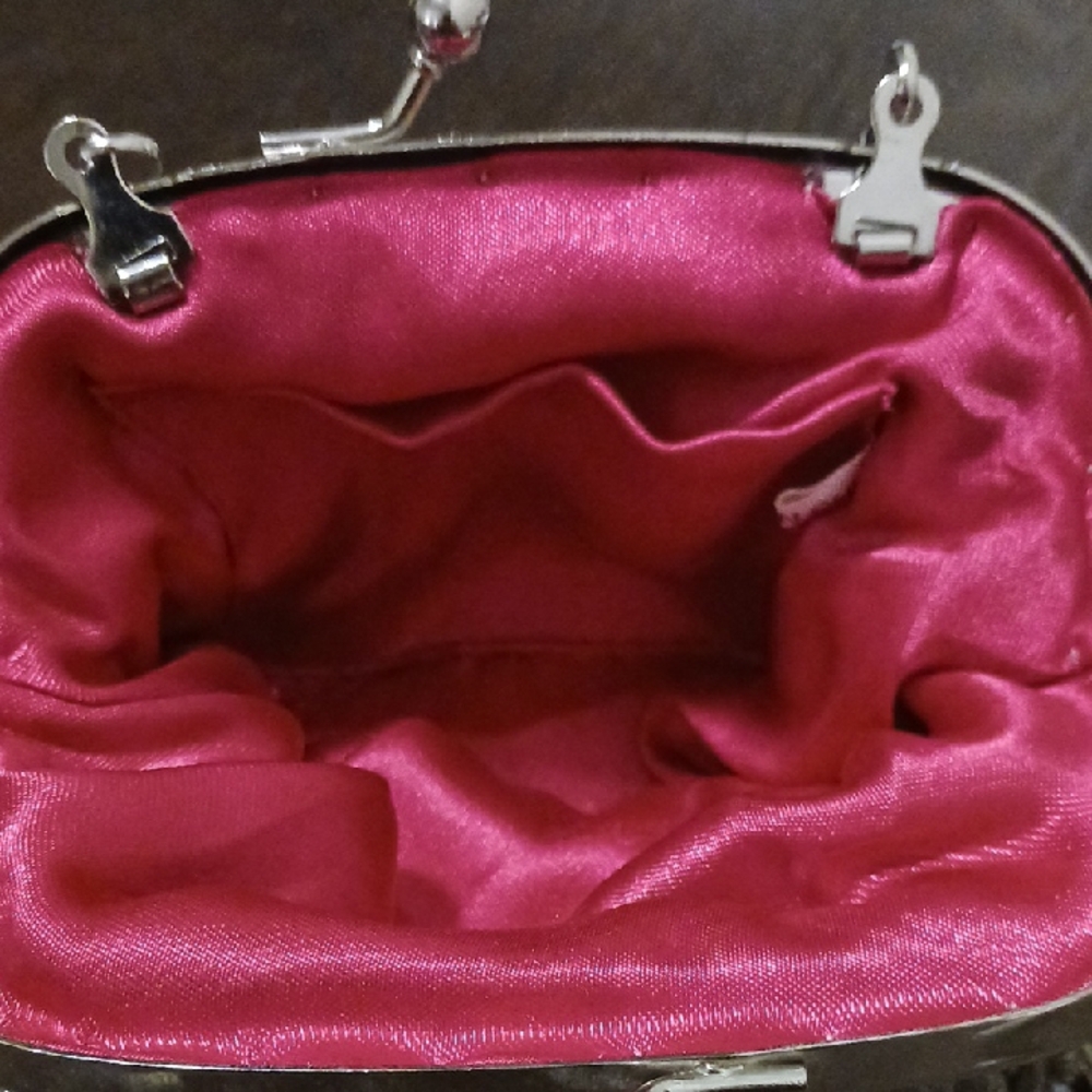 Source Unknown Silver Beaded Clutch - image 2